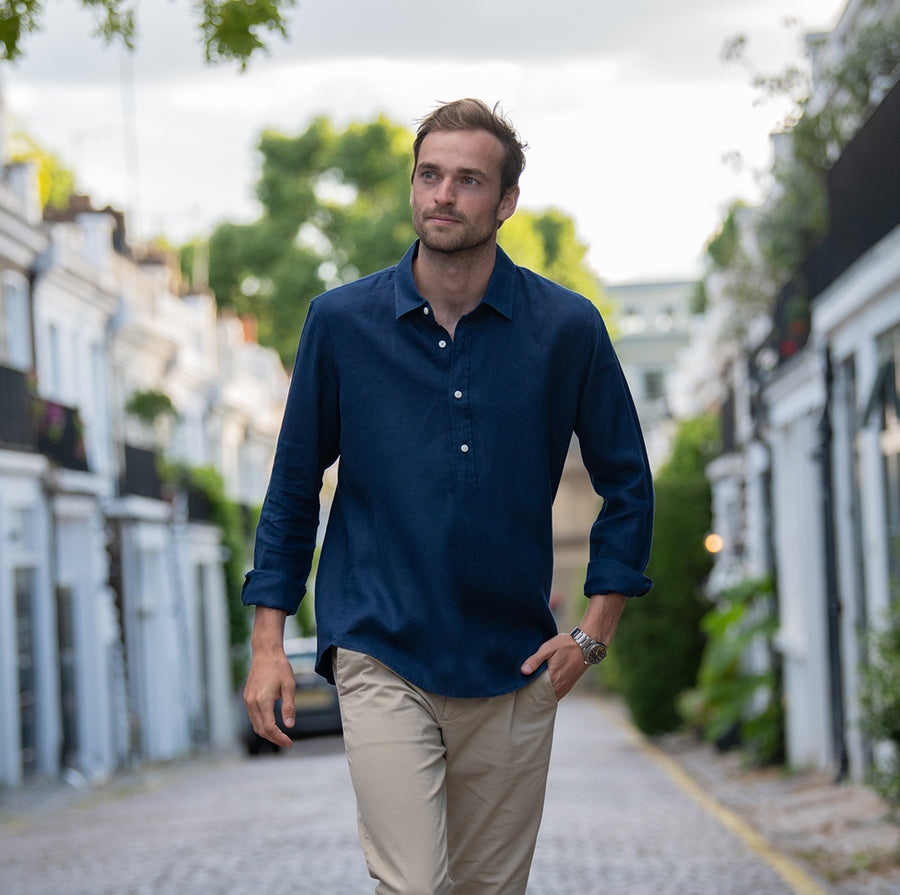 Midnight Blue Explorer Hemp Shirt